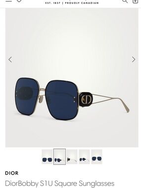 Dior Square Sunglasses in Blue and Gold-tone